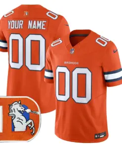 Denver Broncos Nike Throwback Vapor Custom Limited Stitched Jersey - Orange - Image 3