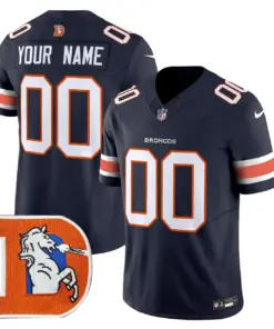 Denver Broncos Nike Throwback Vapor Custom Limited Stitched Jersey - Orange - Image 4