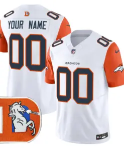 Denver Broncos Nike Throwback Vapor Custom Limited Stitched Jersey - Orange - Image 6