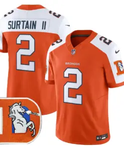 Alternative view of Denver Broncos Nike Throwback Vapor Limited Stitched Jersey - Orange