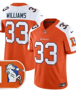 Denver Broncos Nike Throwback Vapor Limited Stitched Jersey - Orange - Image 4