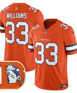 Denver Broncos Nike Throwback Vapor Limited Stitched Jersey - Orange - Image 18