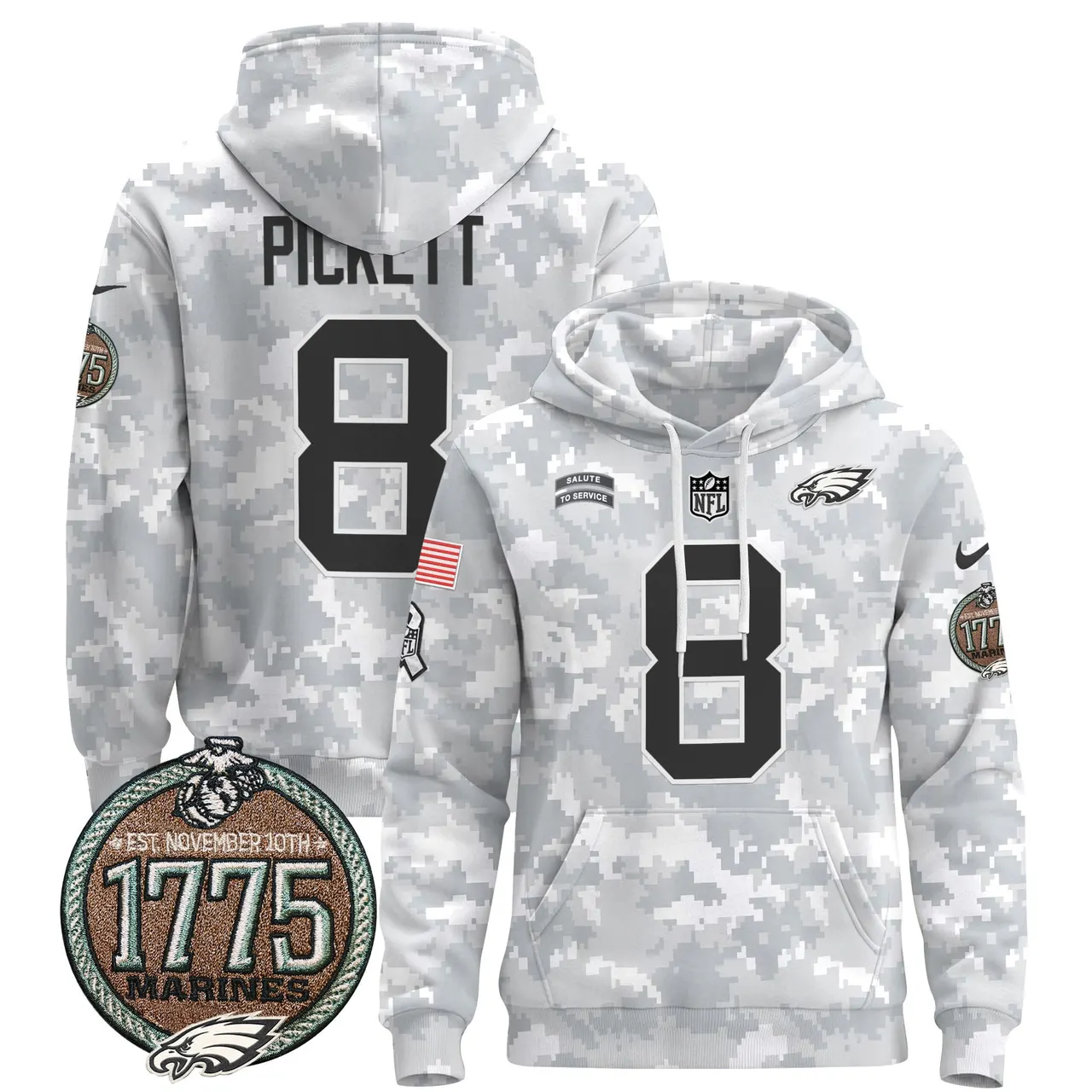 Saquon Barkley Philadelphia Eagles Nike 2024 Salute to Service Establishment Year Patch Pullover Hoodie - White - Image 2