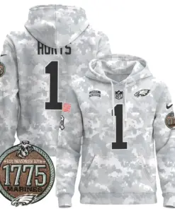 Saquon Barkley Philadelphia Eagles Nike 2024 Salute to Service Establishment Year Patch Pullover Hoodie - White - Image 3