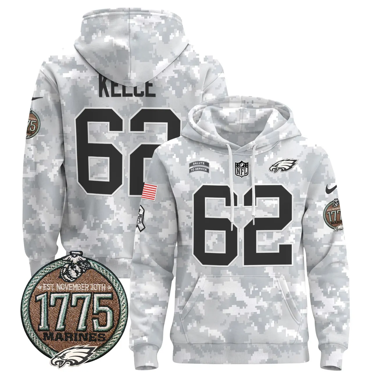 Saquon Barkley Philadelphia Eagles Nike 2024 Salute to Service Establishment Year Patch Pullover Hoodie - White - Image 4