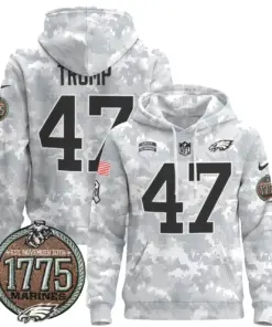 Saquon Barkley Philadelphia Eagles Nike 2024 Salute to Service Establishment Year Patch Pullover Hoodie - White - Image 9