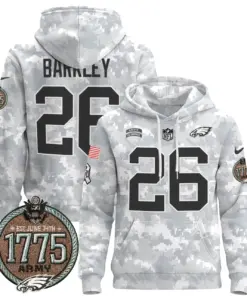 Saquon Barkley Philadelphia Eagles Nike 2024 Salute to Service Establishment Year Patch Pullover Hoodie - White - Image 10