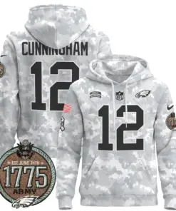 Saquon Barkley Philadelphia Eagles Nike 2024 Salute to Service Establishment Year Patch Pullover Hoodie - White - Image 15