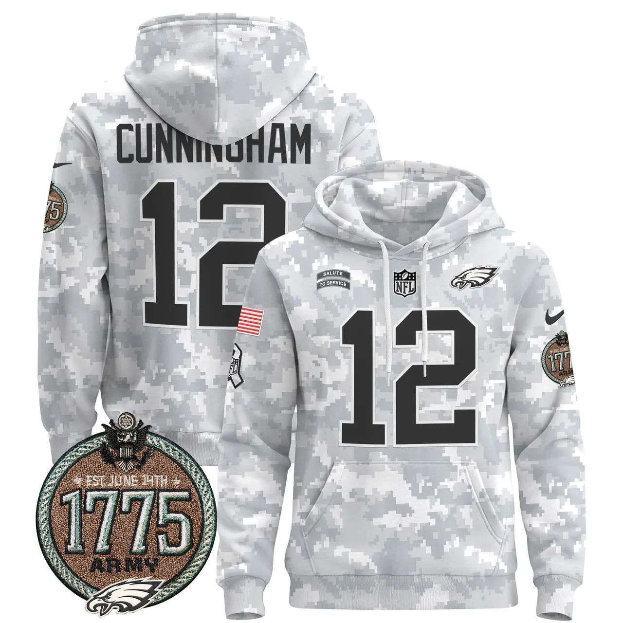 Saquon Barkley Philadelphia Eagles Nike 2024 Salute to Service Establishment Year Patch Pullover Hoodie - White - Image 15