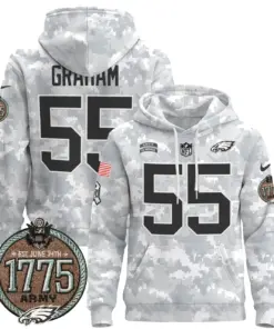 Saquon Barkley Philadelphia Eagles Nike 2024 Salute to Service Establishment Year Patch Pullover Hoodie - White - Image 16