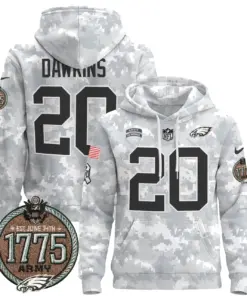 Saquon Barkley Philadelphia Eagles Nike 2024 Salute to Service Establishment Year Patch Pullover Hoodie - White - Image 17