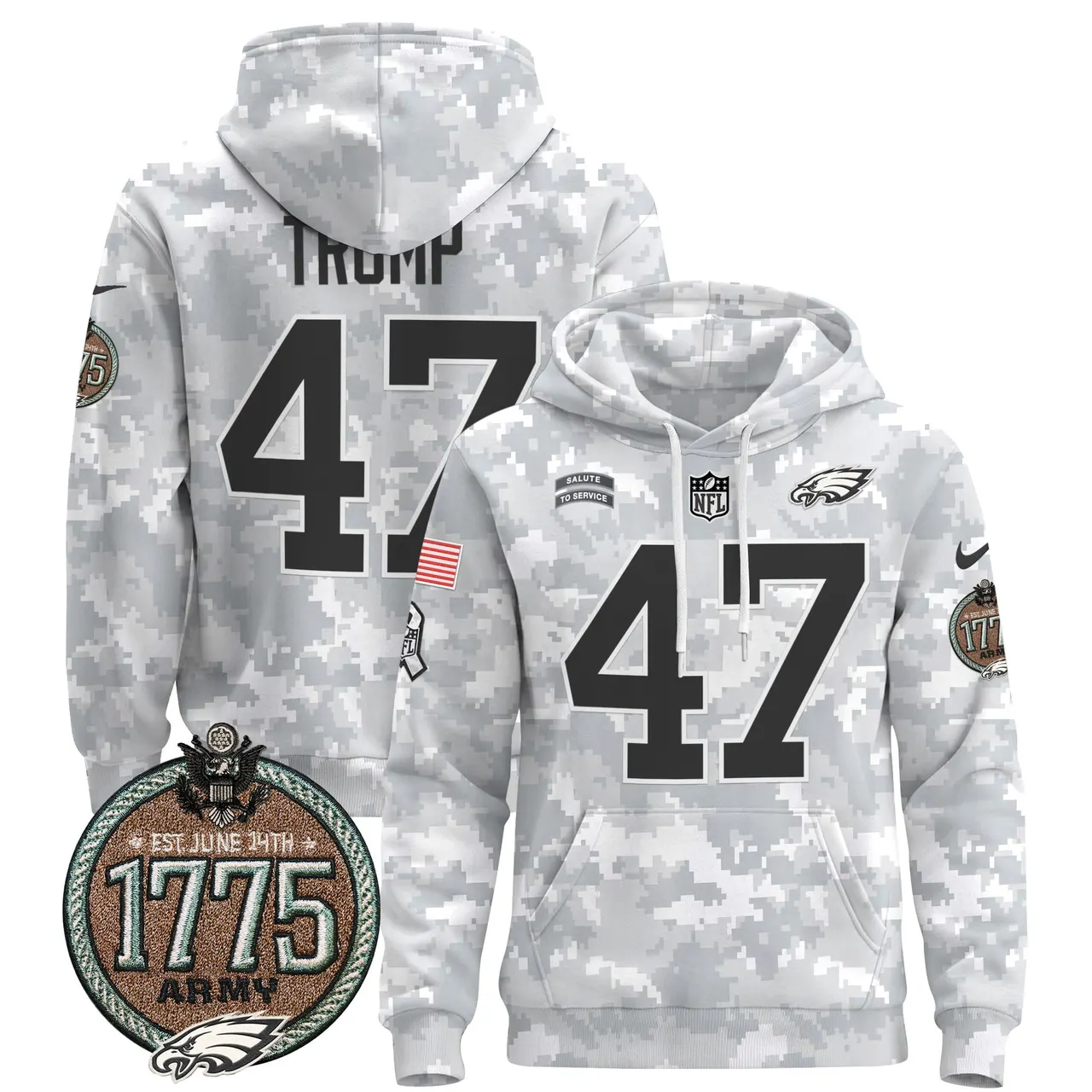 Saquon Barkley Philadelphia Eagles Nike 2024 Salute to Service Establishment Year Patch Pullover Hoodie - White - Image 18