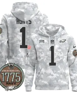 Saquon Barkley Philadelphia Eagles Nike 2024 Salute to Service Establishment Year Patch Pullover Hoodie - White - Image 21