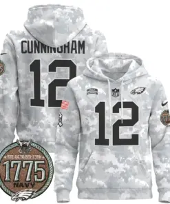 Saquon Barkley Philadelphia Eagles Nike 2024 Salute to Service Establishment Year Patch Pullover Hoodie - White - Image 24