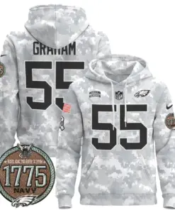 Saquon Barkley Philadelphia Eagles Nike 2024 Salute to Service Establishment Year Patch Pullover Hoodie - White - Image 25
