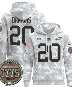 Saquon Barkley Philadelphia Eagles Nike 2024 Salute to Service Establishment Year Patch Pullover Hoodie - White - Image 26