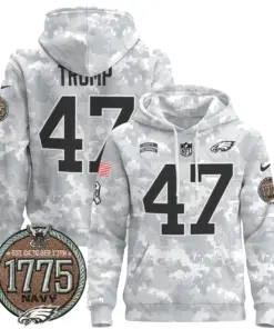 Saquon Barkley Philadelphia Eagles Nike 2024 Salute to Service Establishment Year Patch Pullover Hoodie - White - Image 27