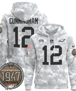 Saquon Barkley Philadelphia Eagles Nike 2024 Salute to Service Establishment Year Patch Pullover Hoodie - White - Image 33