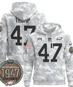 Saquon Barkley Philadelphia Eagles Nike 2024 Salute to Service Establishment Year Patch Pullover Hoodie - White - Image 36