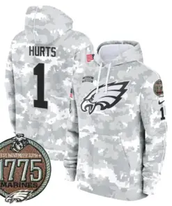 Saquon Barkley Philadelphia Eagles Nike 2024 Salute to Service Establishment Year Patch Fleece Pullover Hoodie - White - Image 3