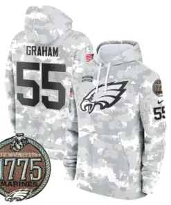 Saquon Barkley Philadelphia Eagles Nike 2024 Salute to Service Establishment Year Patch Fleece Pullover Hoodie - White - Image 7