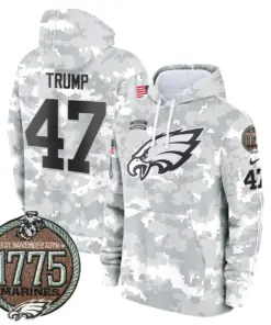 Saquon Barkley Philadelphia Eagles Nike 2024 Salute to Service Establishment Year Patch Fleece Pullover Hoodie - White - Image 9