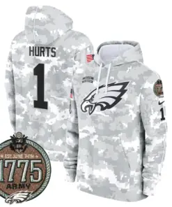 Saquon Barkley Philadelphia Eagles Nike 2024 Salute to Service Establishment Year Patch Fleece Pullover Hoodie - White - Image 12