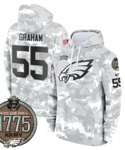 Saquon Barkley Philadelphia Eagles Nike 2024 Salute to Service Establishment Year Patch Fleece Pullover Hoodie - White - Image 16