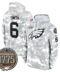 Saquon Barkley Philadelphia Eagles Nike 2024 Salute to Service Establishment Year Patch Fleece Pullover Hoodie - White - Image 23