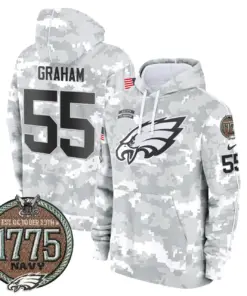 Saquon Barkley Philadelphia Eagles Nike 2024 Salute to Service Establishment Year Patch Fleece Pullover Hoodie - White - Image 25