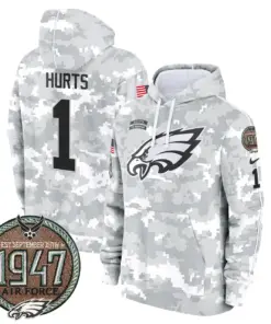 Saquon Barkley Philadelphia Eagles Nike 2024 Salute to Service Establishment Year Patch Fleece Pullover Hoodie - White - Image 30