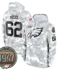 Saquon Barkley Philadelphia Eagles Nike 2024 Salute to Service Establishment Year Patch Fleece Pullover Hoodie - White - Image 31