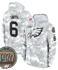 Saquon Barkley Philadelphia Eagles Nike 2024 Salute to Service Establishment Year Patch Fleece Pullover Hoodie - White - Image 32