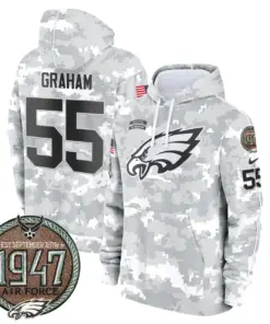 Saquon Barkley Philadelphia Eagles Nike 2024 Salute to Service Establishment Year Patch Fleece Pullover Hoodie - White - Image 34