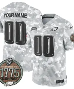 Philadelphia Eagles Nike 2024 Salute to Service Establishment Year Patch Vapor Custom Limited Stitched Jersey - Grey