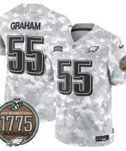 Saquon Barkley Philadelphia Eagles Nike 2024 Salute to Service Establishment Year Patch Vapor Limited Stitched Jersey - Grey - Image 7