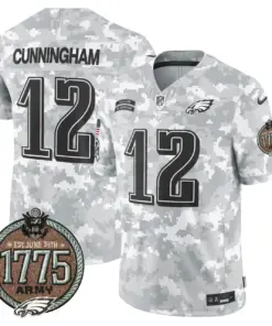 Saquon Barkley Philadelphia Eagles Nike 2024 Salute to Service Establishment Year Patch Vapor Limited Stitched Jersey - Grey - Image 15