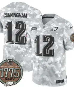 Saquon Barkley Philadelphia Eagles Nike 2024 Salute to Service Establishment Year Patch Vapor Limited Stitched Jersey - Grey - Image 24