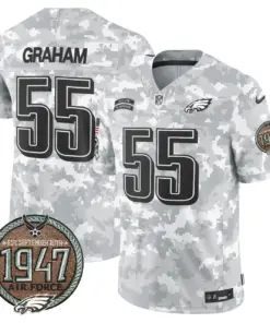 Saquon Barkley Philadelphia Eagles Nike 2024 Salute to Service Establishment Year Patch Vapor Limited Stitched Jersey - Grey - Image 34