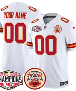 Kansas City Chiefs Nike 2024 AFC West Division Champions Patch Vapor Custom Limited Stitched Jersey - Black - Image 7
