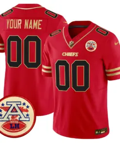 Kansas City Chiefs Nike 2024 Lamar Hunt Patch Vapor Custom Limited Stitched Jersey - Black - Image 3