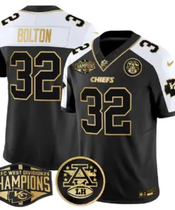 Patrick Mahomes Kansas City Chiefs Nike 2024 AFC West Division Champions Patch Gold Vapor Limited Stitched Jersey - Black - Image 6