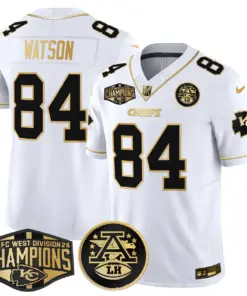 Patrick Mahomes Kansas City Chiefs Nike 2024 AFC West Division Champions Patch Gold Vapor Limited Stitched Jersey - Black - Image 13