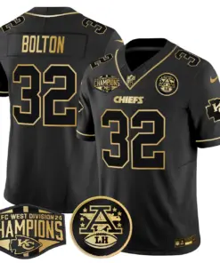 Patrick Mahomes Kansas City Chiefs Nike 2024 AFC West Division Champions Patch Gold Vapor Limited Stitched Jersey - Black - Image 22