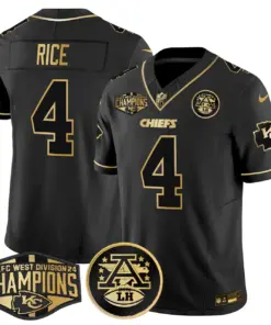Patrick Mahomes Kansas City Chiefs Nike 2024 AFC West Division Champions Patch Gold Vapor Limited Stitched Jersey - Black - Image 23