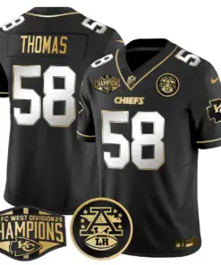 Patrick Mahomes Kansas City Chiefs Nike 2024 AFC West Division Champions Patch Gold Vapor Limited Stitched Jersey - Black - Image 27