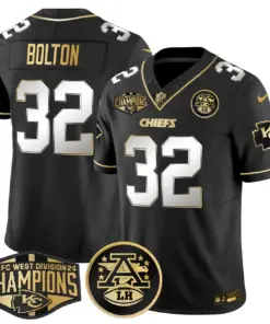Patrick Mahomes Kansas City Chiefs Nike 2024 AFC West Division Champions Patch Gold Vapor Limited Stitched Jersey - Black - Image 30