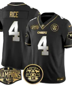 Patrick Mahomes Kansas City Chiefs Nike 2024 AFC West Division Champions Patch Gold Vapor Limited Stitched Jersey - Black - Image 31