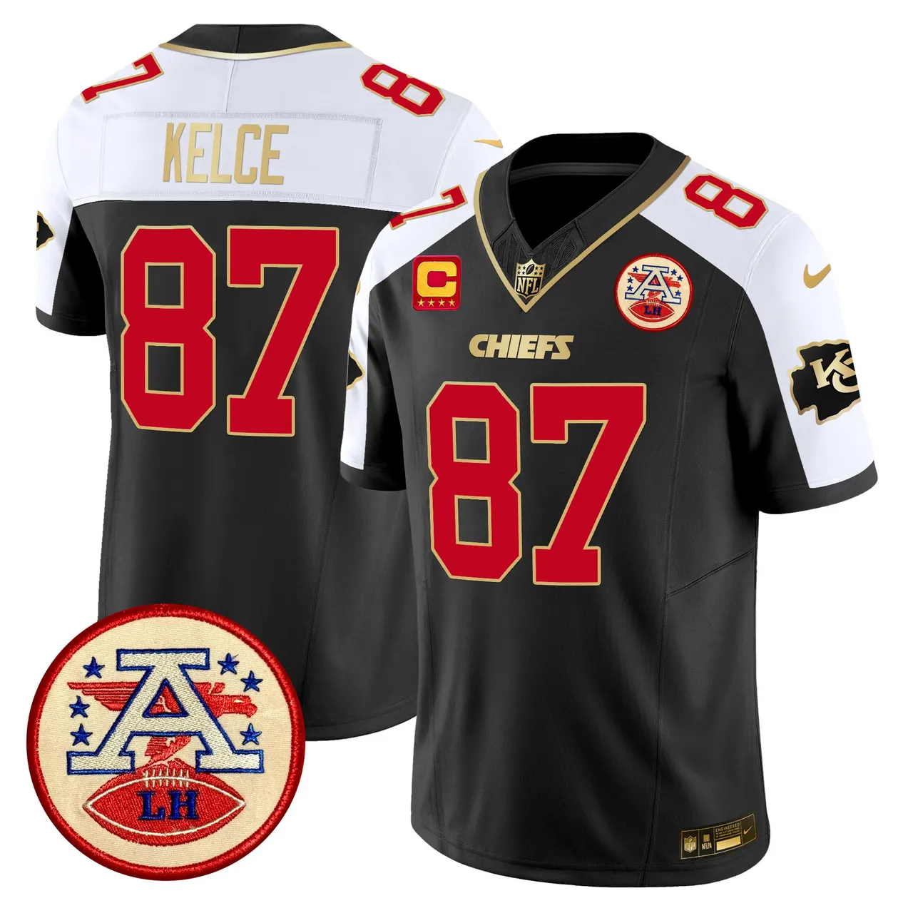 Patrick Mahomes Kansas City Chiefs Nike 2024 Lamar Hunt Patch Vapor Limited Stitched Jersey - Black - Image 2