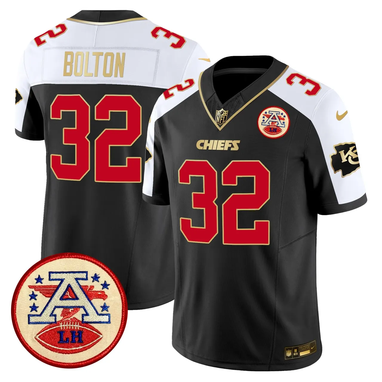 Patrick Mahomes Kansas City Chiefs Nike 2024 Lamar Hunt Patch Vapor Limited Stitched Jersey - Black - Image 6